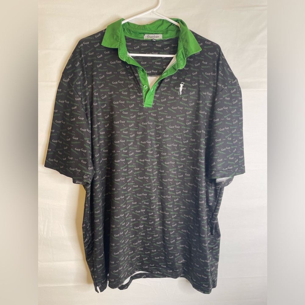 Grunk Dolfer Men's XXL Polo Gray Green Golf Short Sleeve 5067